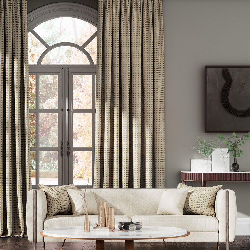 Polka Fabric, Mustard Neutral