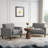 Iliana Upholstered Light Gray Corduroy Square Arm Tufted Club Chair with 2 Pillows-1400524744