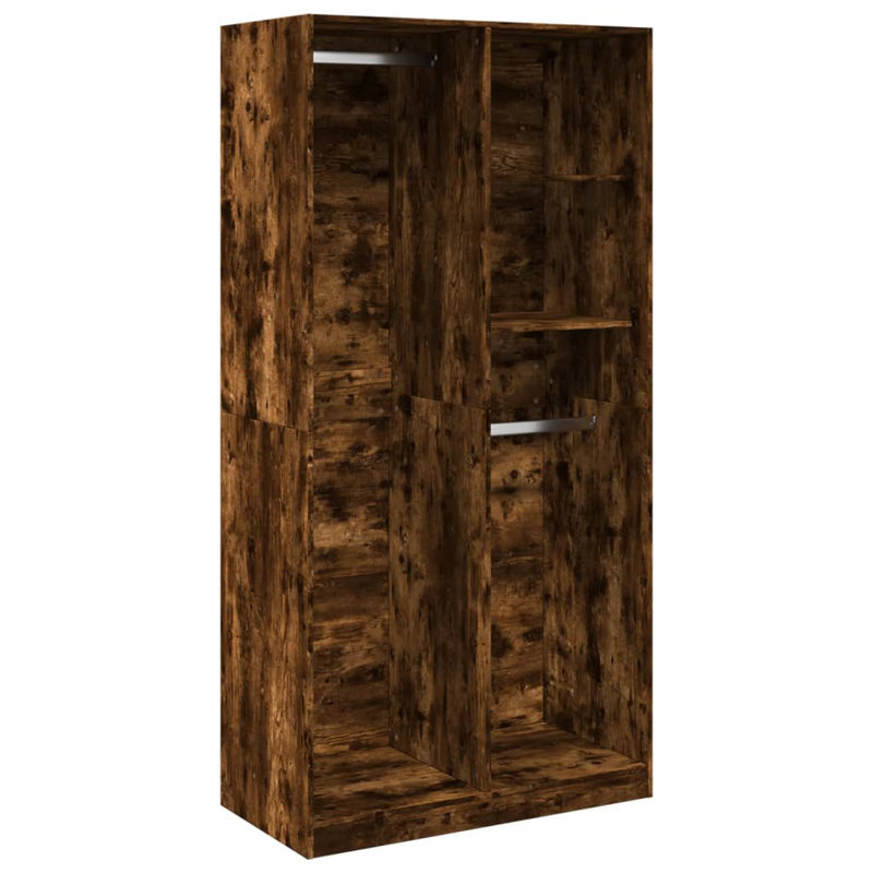 Ruri Manufactured Wood Wardrobe, Smoked Oak, 100 x 50 x 200 cm