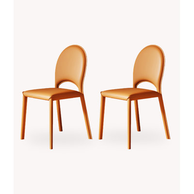 Modern And Simple Saddle Leather Backrest Dining Chair