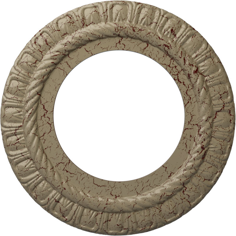 Endurathane Claremont Ceiling Medallion, 10 5/8"OD x 5 3/4"ID x 1/2"P (Fits Canopies up to 7"), Hand-Painted Gobi Desert Crackle Finish