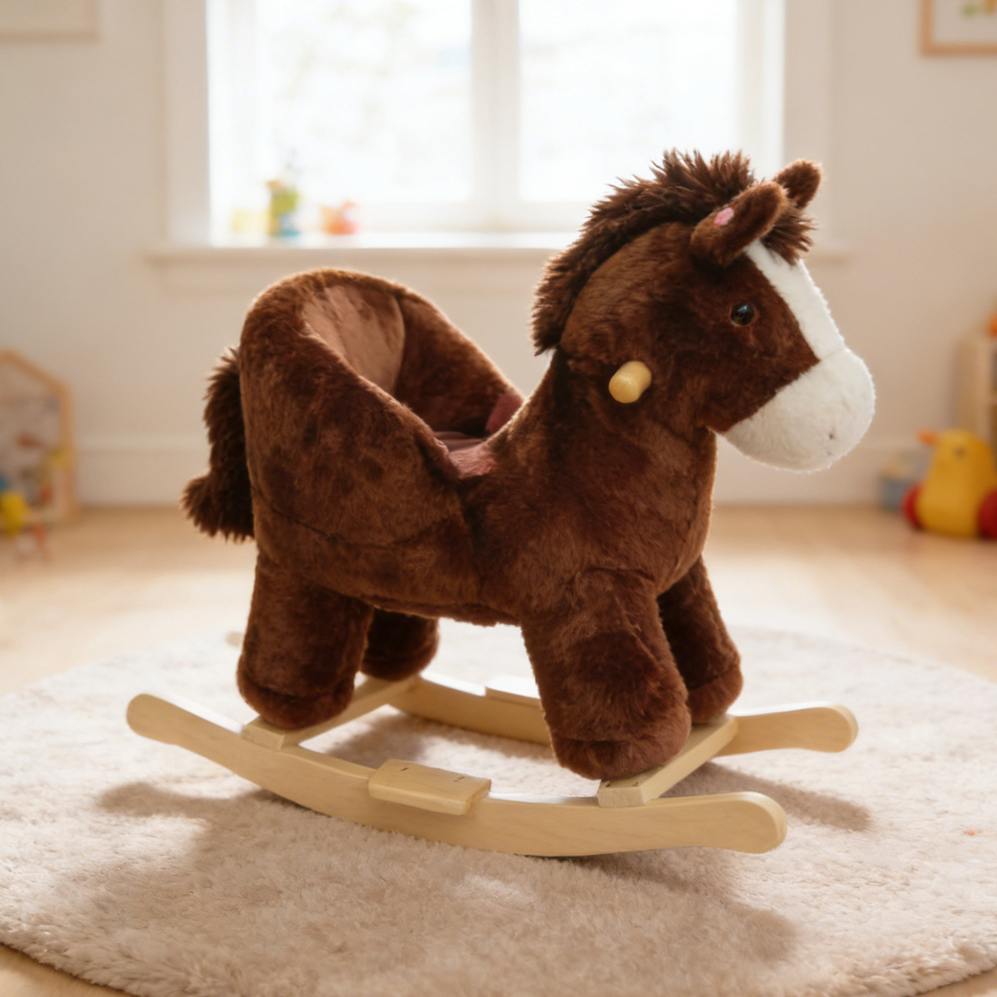ROKAWO Kids Rocking Horse Ride On Toy with Lullaby Safety Belt | Wayfair