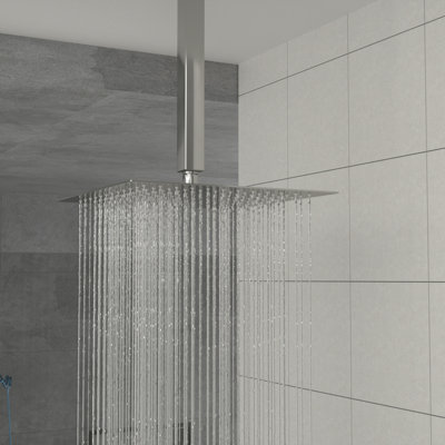 Rain Fixed Shower Head  (16 Inch Square, Brushed Nickel)