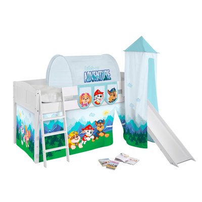 Paw Patrol European Single (90 X 200 Cm) Loft Bed Slat with Built-in Ladder Included