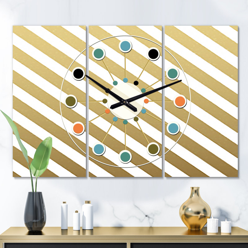 Horloge murale surdimensionnée Mid-Century