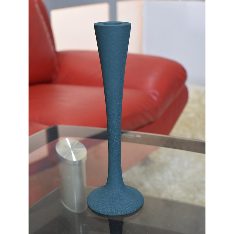 Bougeoir de table en aluminium, Bleu foncé, H 8 po x l 4 po x P 4 po