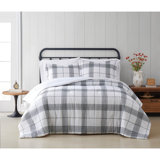 Cotton Ring Stitch Plaid Comforter Set