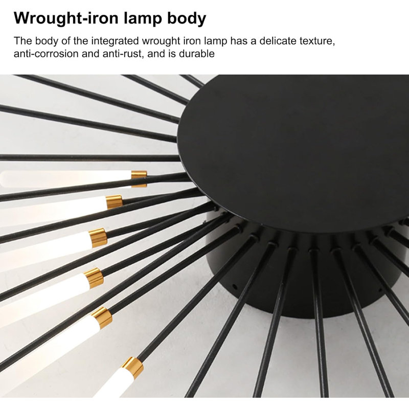 Hanranhan 42-Light LED Dome Flush Mount, Metal Black