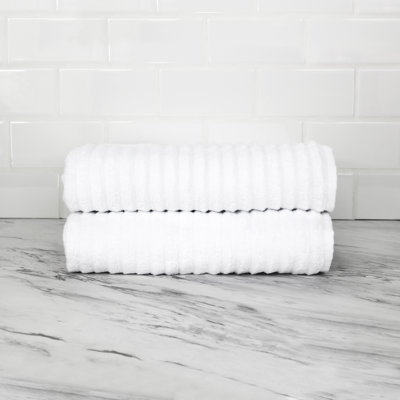 Croslin 100% Cotton Plush Ribbed Bath Towel