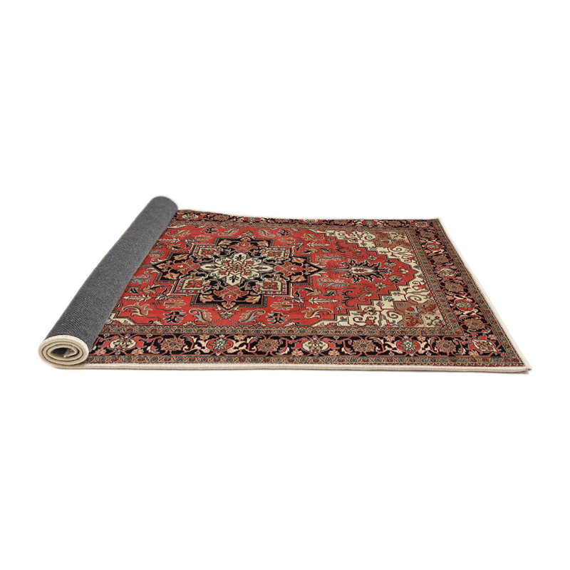 Tapis traditionnel rouge / brun Dimitrios, Rond 3 pi