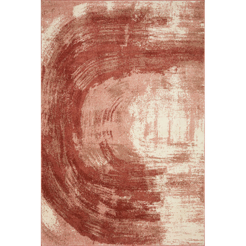 Tapis ivoire / rouge Bendiks, Rectangle 5 pi 3 po x 7 pi 6 po