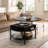Wynny 36"W Lift Top Coffee Table with Storage, Round Wood Cocktail Table-24121104