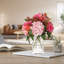 Arrangement floral de dahlia en soie artificielle dans un vase-1537253358