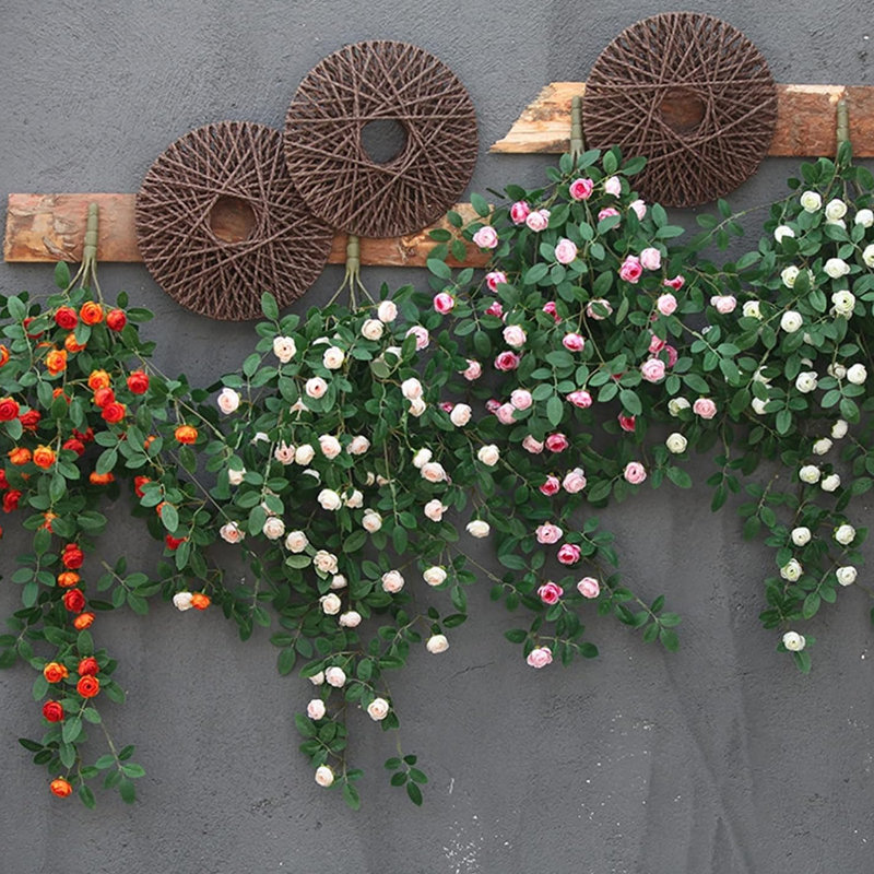 Fleurs artificielles suspendues, fleurs artificielles suspendues, vigne florale suspendue pour mariage, décoration murale