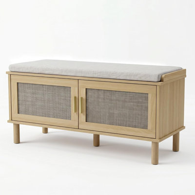 Banc de rangement pour chaussures d'entrée de 40 po avec coussin d'assise rembourré
