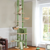 Dortha 85-112'' Height Adjustable Floor Standing Cat Tower