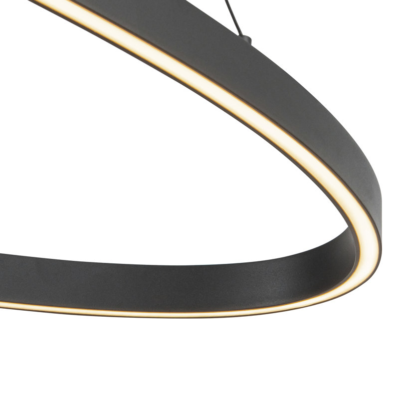 Ovale 1 - Light LED Pendant,  1.5" H x 39.375" W x 15.75" D, Black