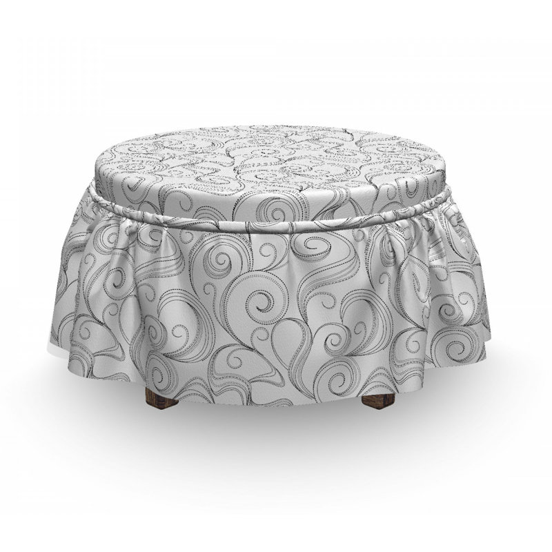 Housse pour repose-pieds ornements à tourbillons