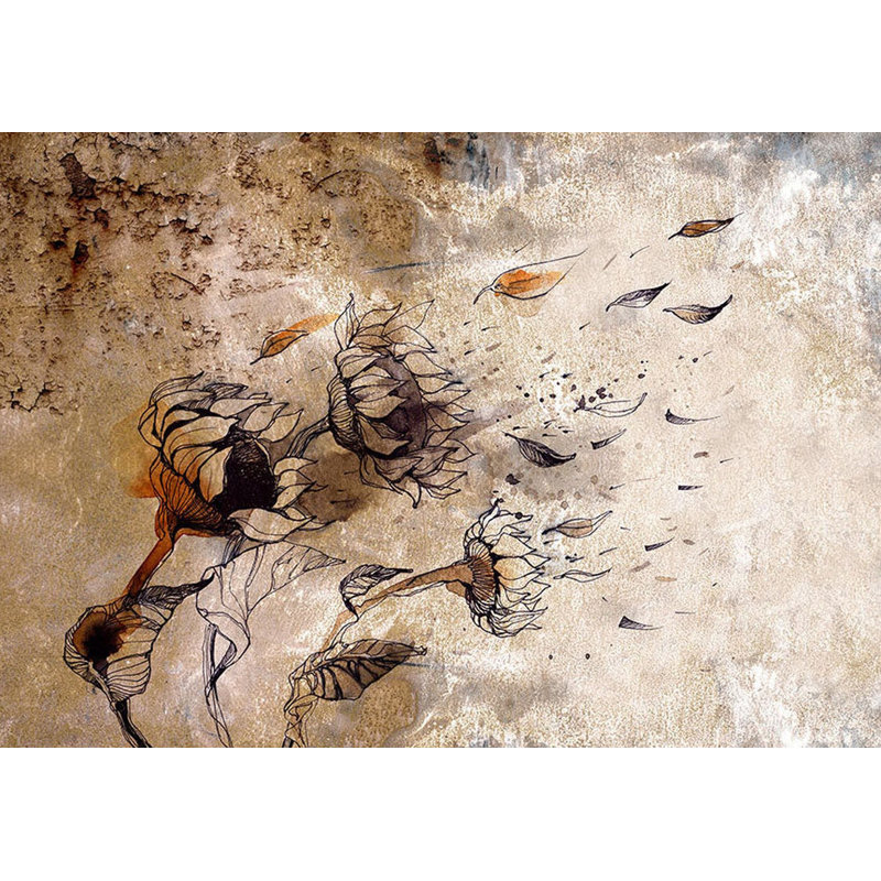 Murale florale pelez et collez - Souffle de vent, L 55 po x l 77 po