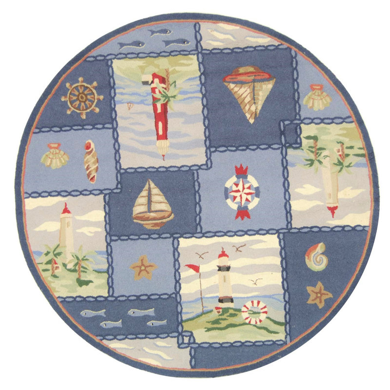 Jonsson Hand Hooked Wool Rug, Round 8'