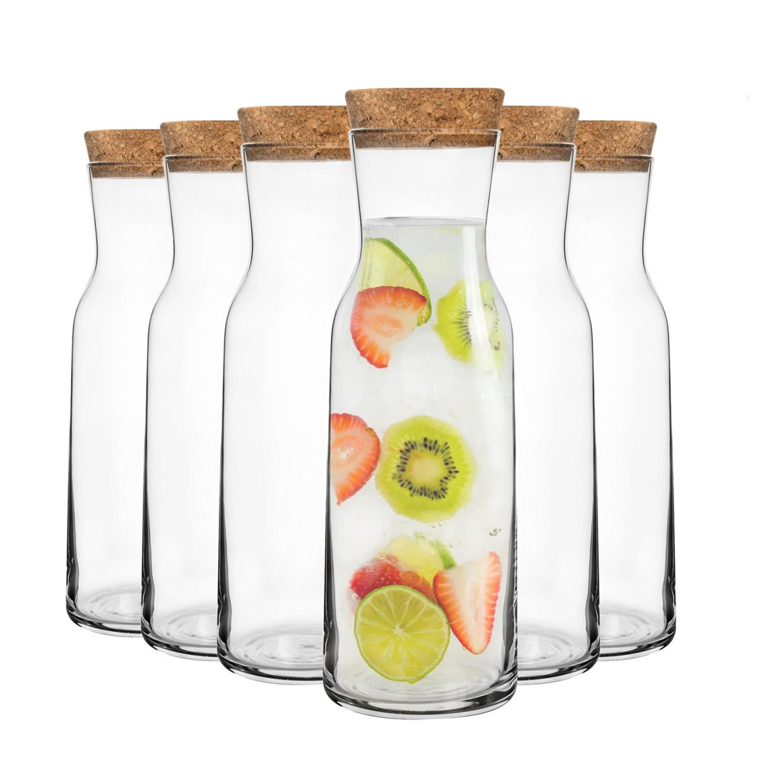 Bormioli Rocco Aquaria Glass Carafes with Cork Lids