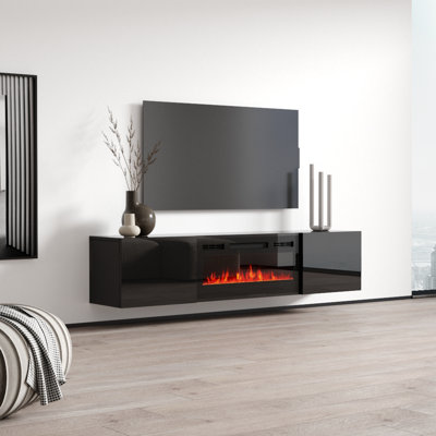 Aiyanah TV Stand for TVs up to 78" with Electric Fireplace Included