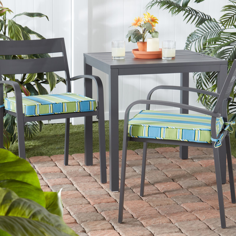 Outdoor Dining Chair Seat Pad, Cayman Striped