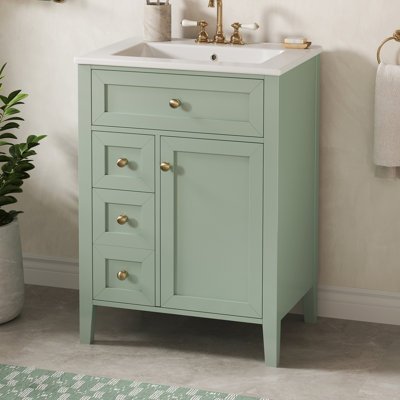 Meuble-lavabo moderne avec lavabo en céramique Kensington