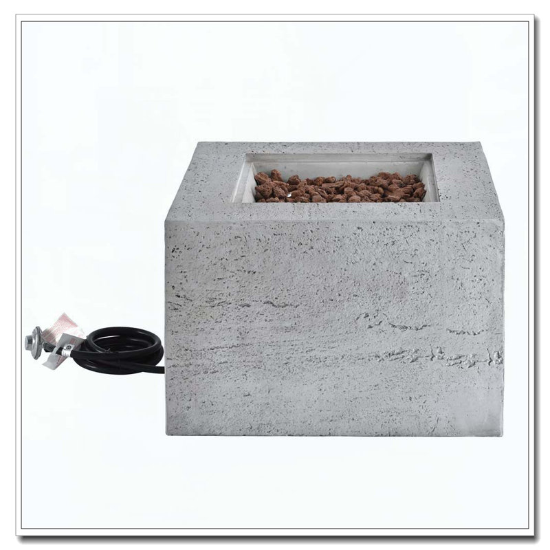 Outdoor Square Fire Pit, Gray
