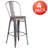Lincoln 30" High Clear Coated Barstool with Back and Wood Seat