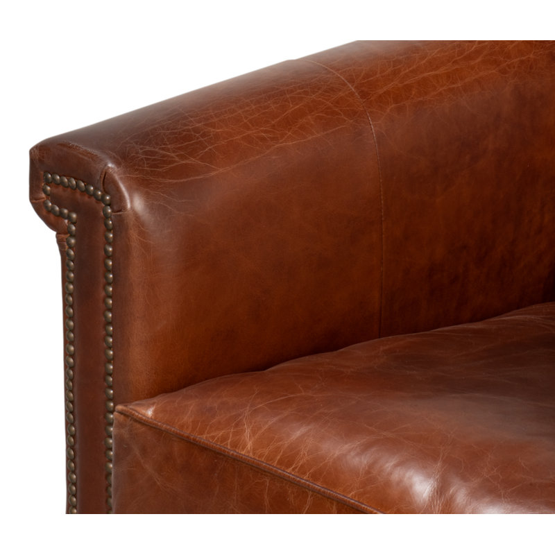 Vandike Club Chair, Newark Brown Leather