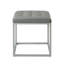 18" Faux Leather Grey Cube Ottoman-25855838