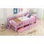 Lit plateforme en bois avec garde-corps et 2 tiroirs-1886693812