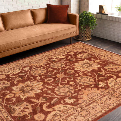 Tapis oriental brun en laine noué à la main 8 pi x 9 pi 10 po Baccio