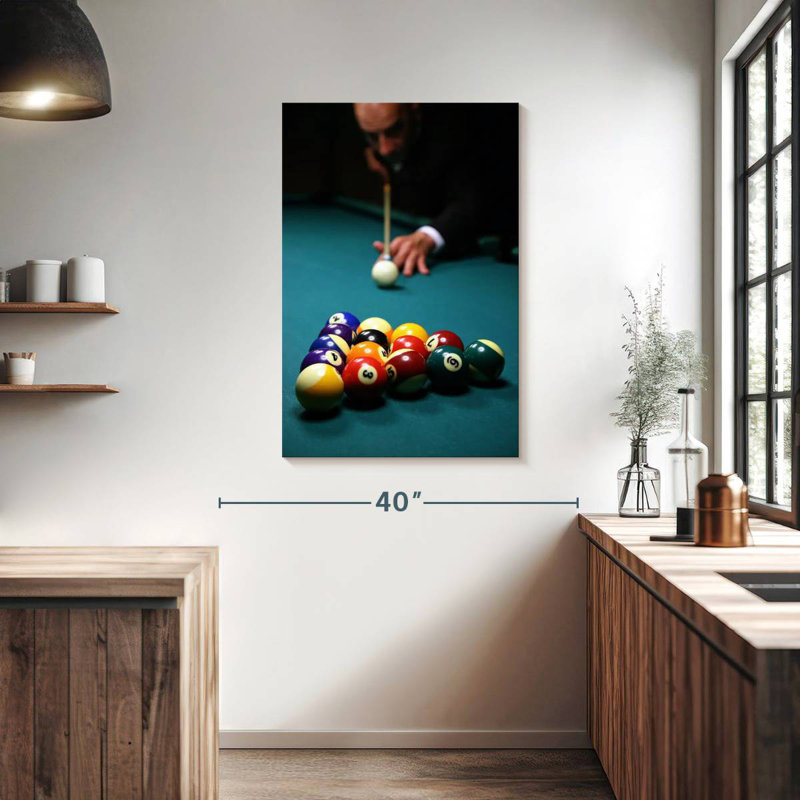 Joueur de billard, H 39 po x l 26 po