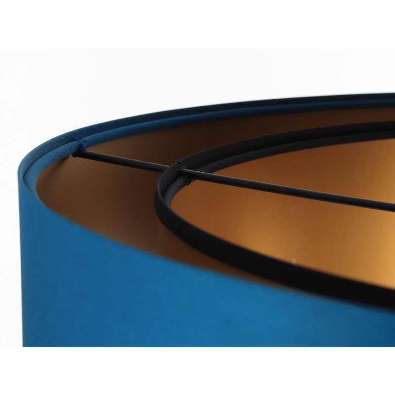 Shandra 1 - Light Black Drum Pendant, 20" H x 40" W x 40" D, Blue