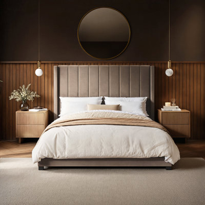 Upholstered Velvet Ottoman Bed