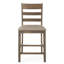 De 2 tabourets rembourrés - Pu brun, structure stable en bois d'hévéa avec dossier, 40,58 po H, 21,98 l, 20,23 po, dossier de dossier, haut, profond, l