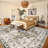 Floral Border Foldable Washable Area Rug –Light Green-1340066605