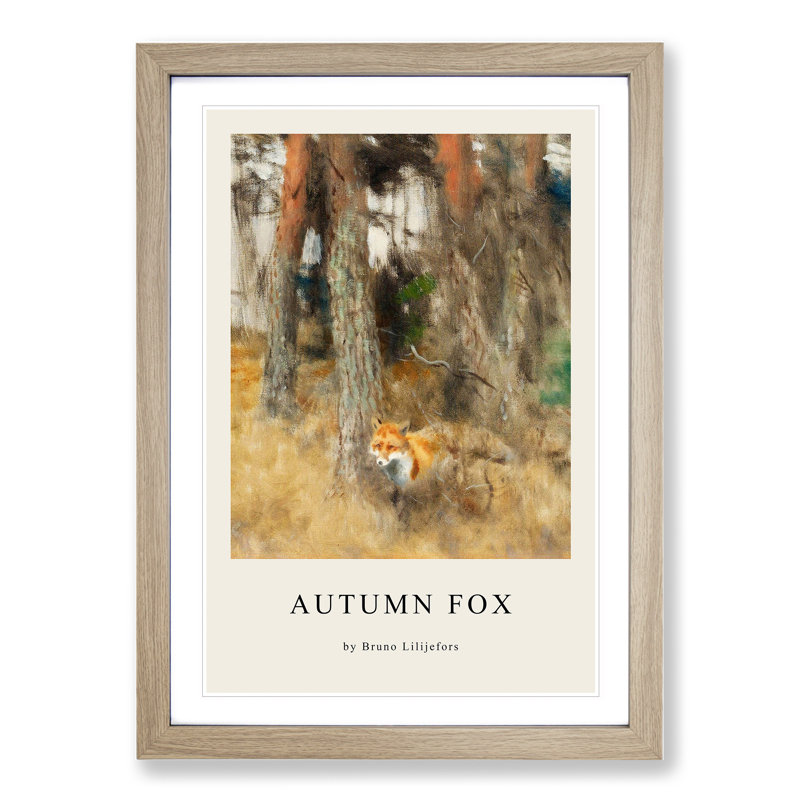 Roaming Fox by Bruno Liljefors - Picture Frame Graphic Art, 48cm H x 36cm W x 2cm D