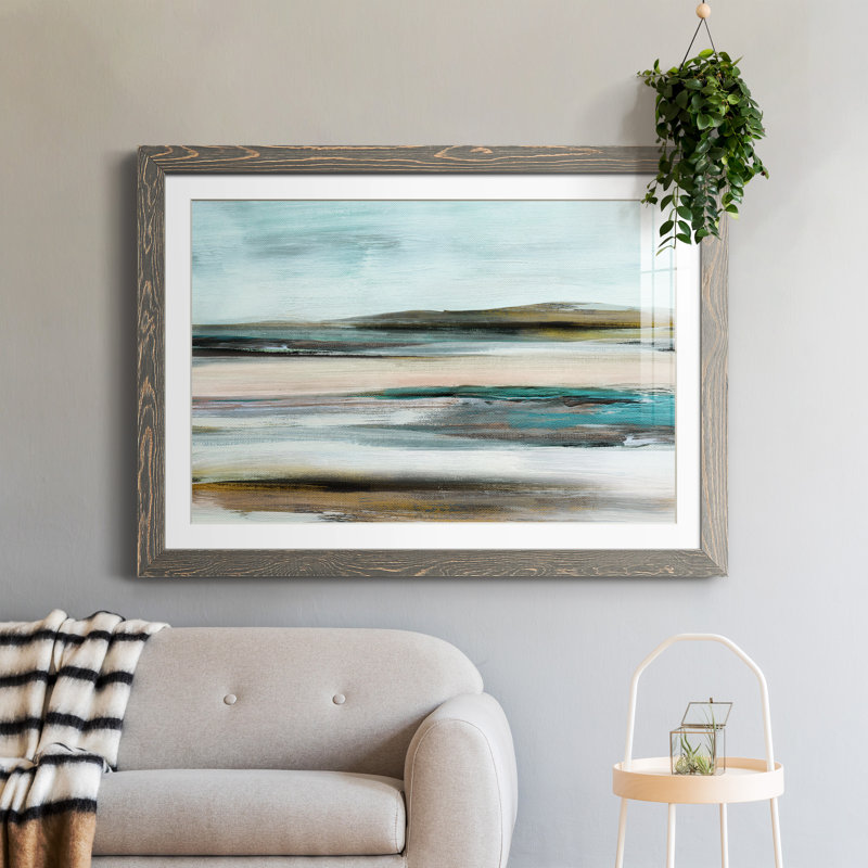 Shifting Horizons - Peinture encadrée, H 37,5 po x l 27,5 po x P 1,5 po, Encadré gris
