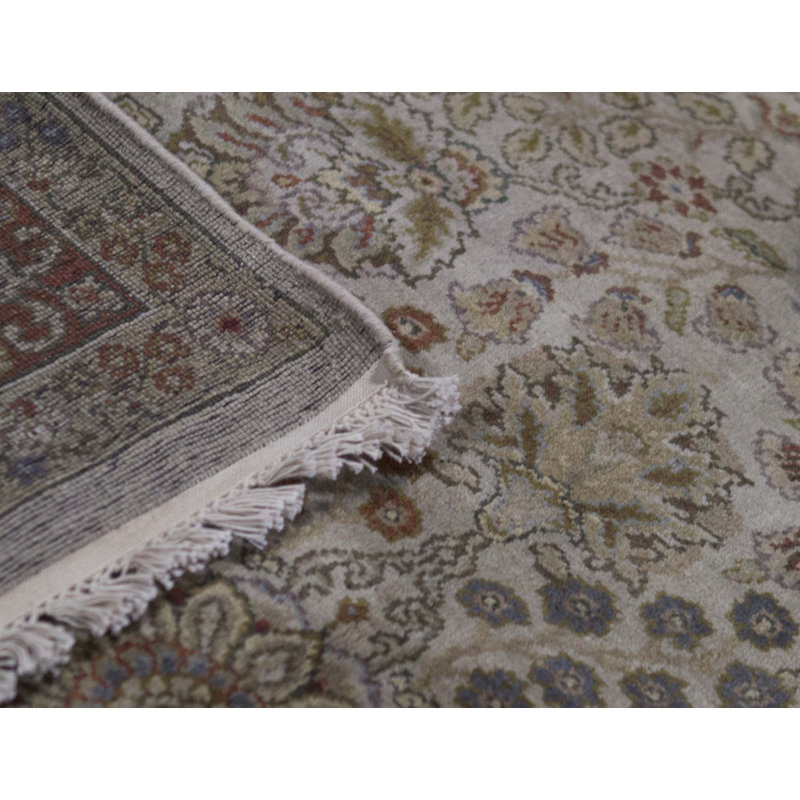 Tapis ivoire et rouille noué à la main de haute qualité