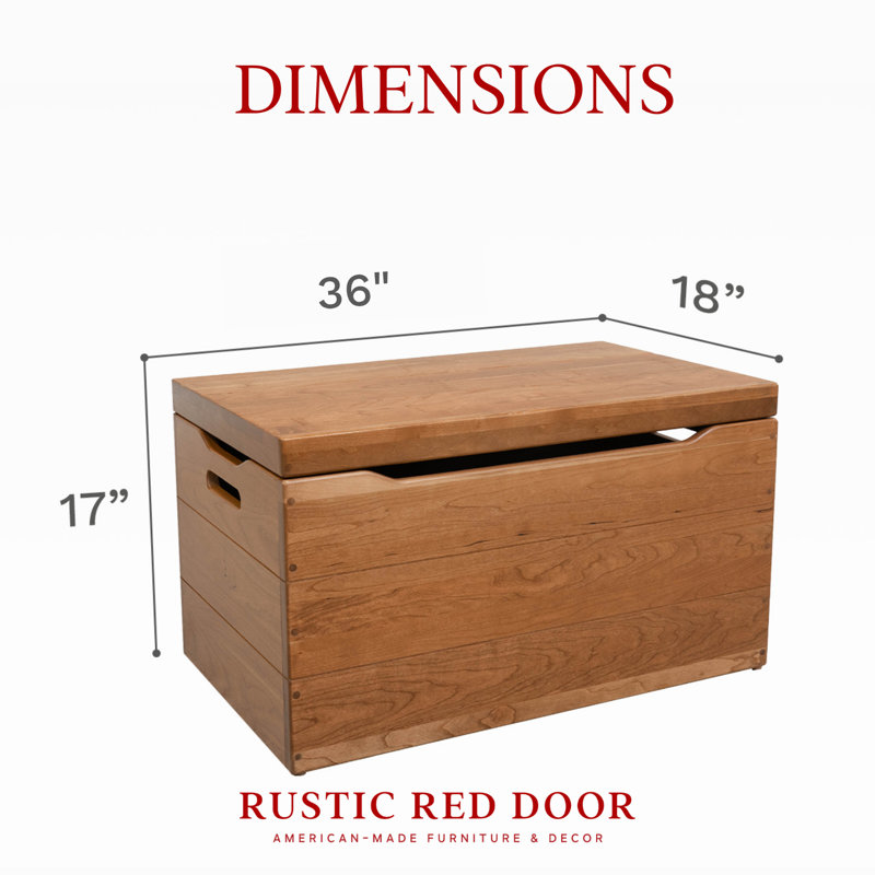 Palmer Rustic Blanket Chest, Fruitwood Stain, 36 Inches, Rustic Cherry Wood/Fruitwood Stain