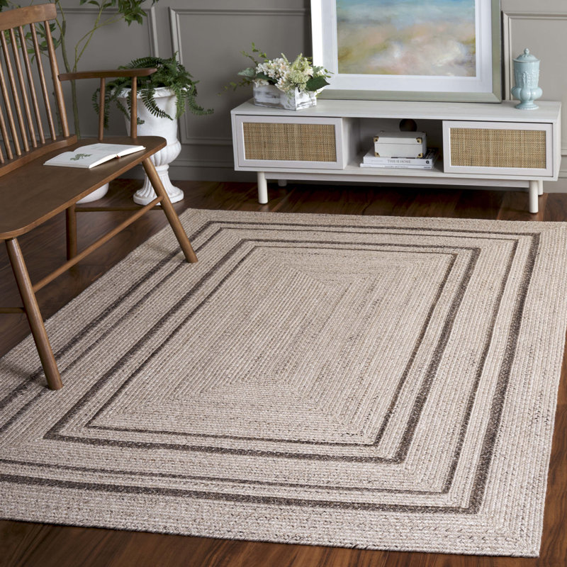 Braided 805 Hand Woven Pet Yarn Pile Geometric Rug, Rectangle 4' x 6'