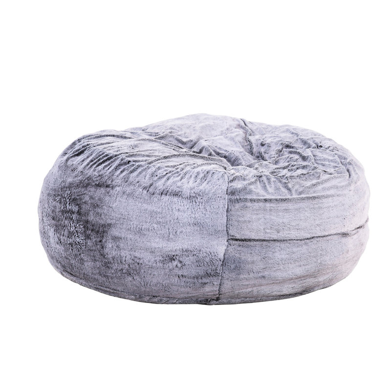 Mauve, moderne, sac de pois rond de 5 pieds, rembourrage en mousse viscoélastique, revêtement doux, mousse de style sans dossier, expédié dans une petite boîte