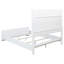 Ensemble de chambre à coucher 5 pièces, lit Mid-Century moderne, une table de chevet, une commode, un miroir de commode et une commode-130033293-130033292