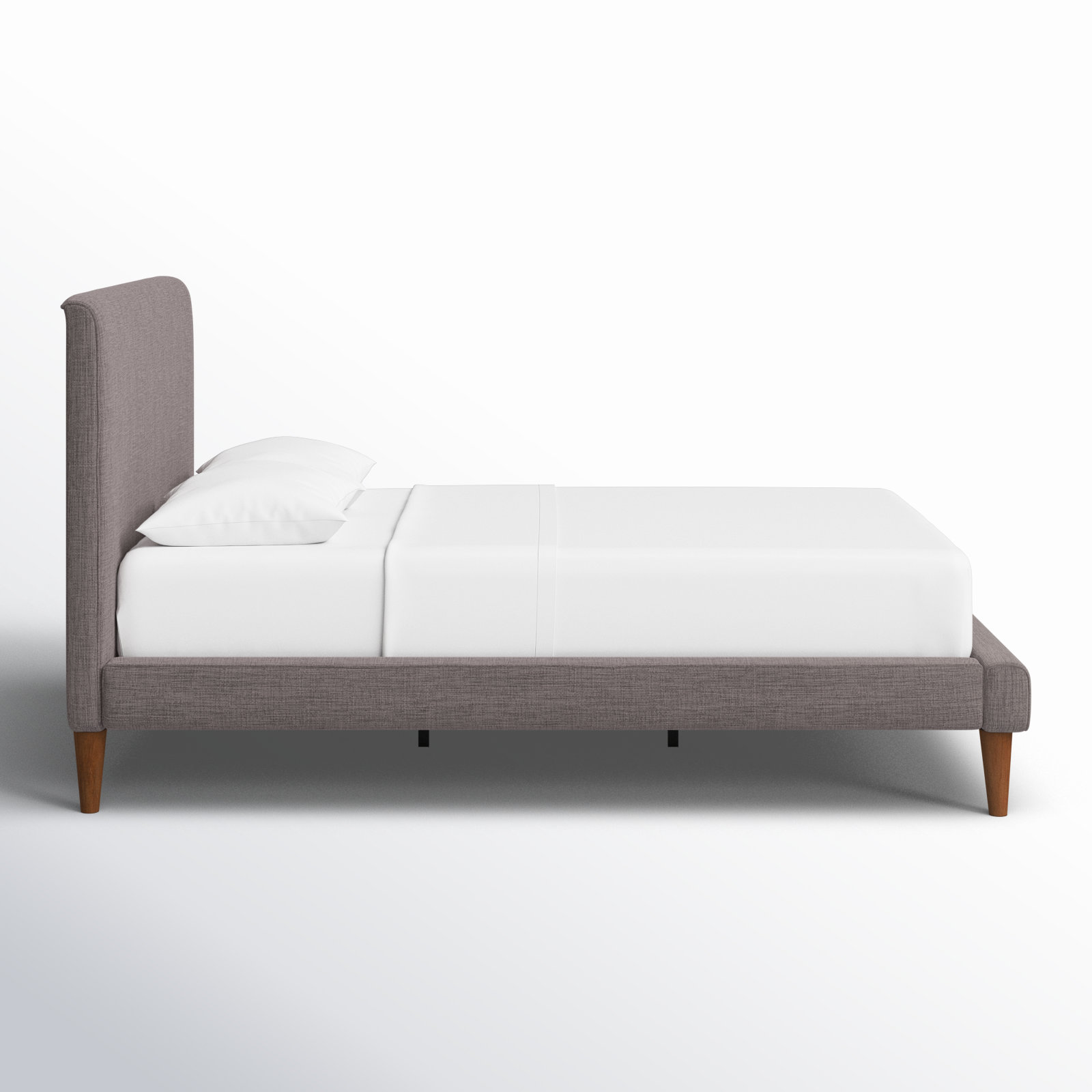 Williams Platform Bed, Full, Dark Gray Linen