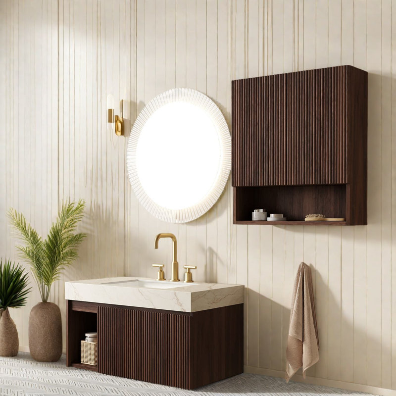Meuble-lavabo moderne (avec meuble-lavabo et lavabo) avec rangement