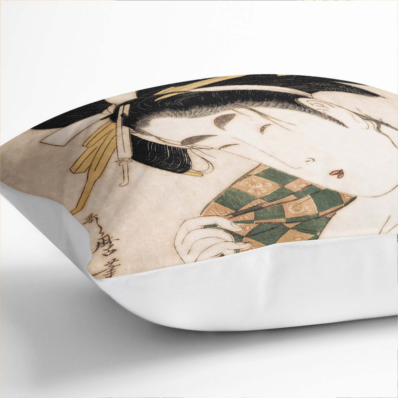 A Courtesan Square Throw Cushion, 40 x 40 cm, White