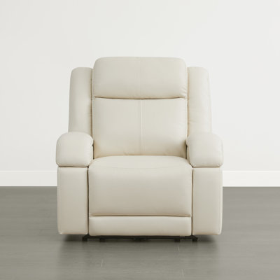 Genuine Leather Zero Wall Power Recliner with Adjustable Headrest